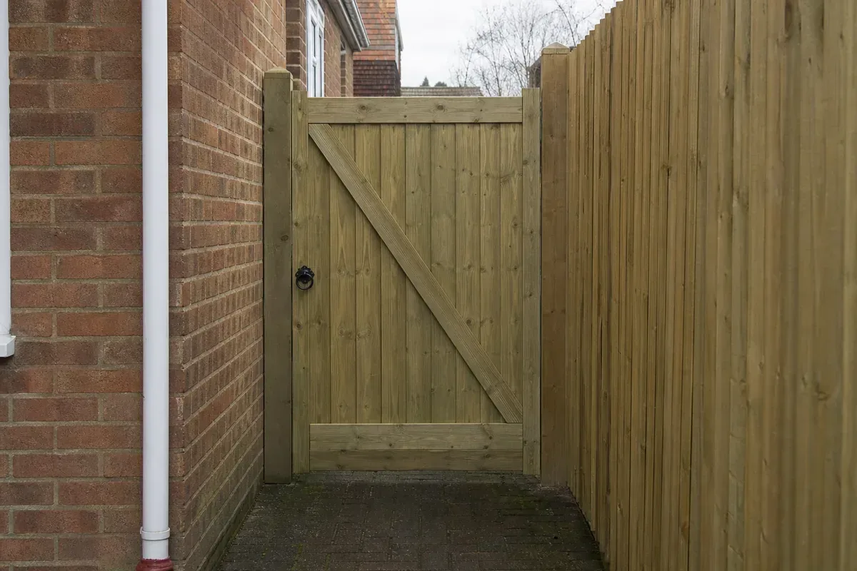 Wooden garden gate fitted in Oldham